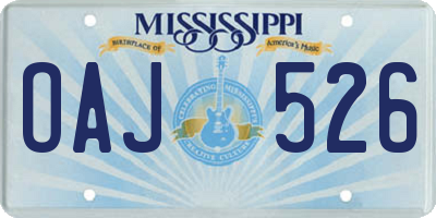 MS license plate OAJ526