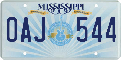 MS license plate OAJ544