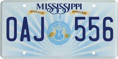 MS license plate OAJ556