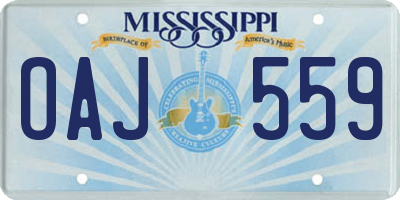 MS license plate OAJ559