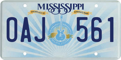 MS license plate OAJ561