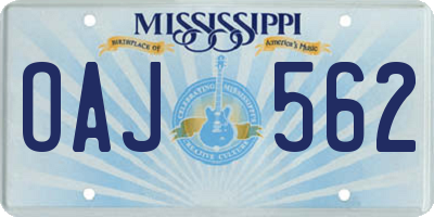 MS license plate OAJ562