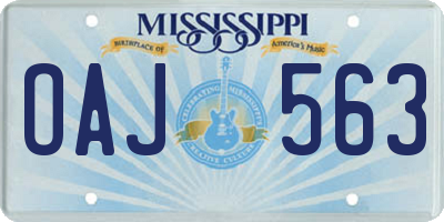 MS license plate OAJ563