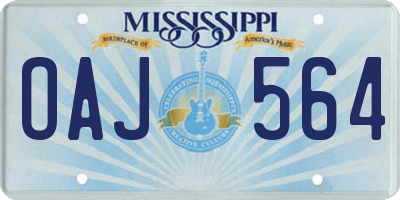 MS license plate OAJ564