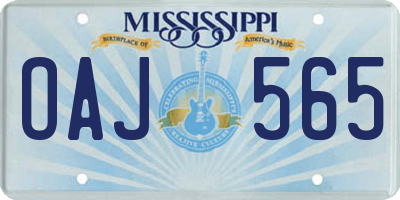 MS license plate OAJ565