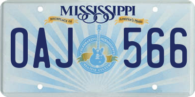 MS license plate OAJ566