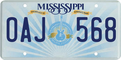 MS license plate OAJ568