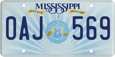 MS license plate OAJ569