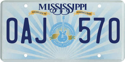MS license plate OAJ570