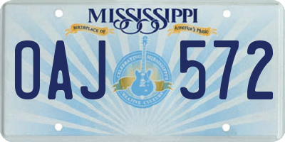 MS license plate OAJ572