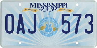 MS license plate OAJ573