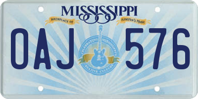 MS license plate OAJ576