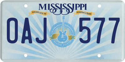 MS license plate OAJ577