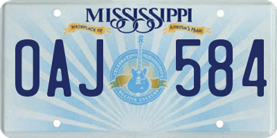 MS license plate OAJ584
