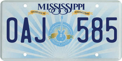 MS license plate OAJ585