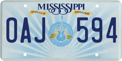 MS license plate OAJ594