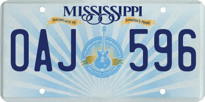 MS license plate OAJ596
