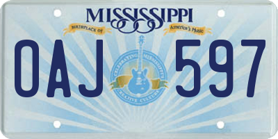 MS license plate OAJ597