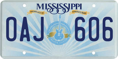 MS license plate OAJ606