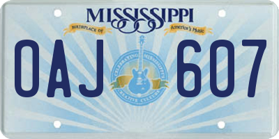 MS license plate OAJ607