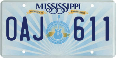 MS license plate OAJ611