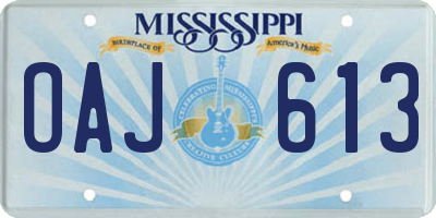 MS license plate OAJ613