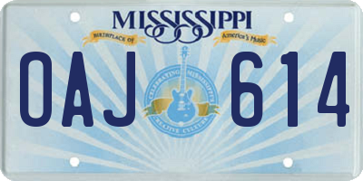 MS license plate OAJ614
