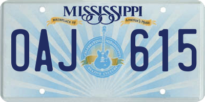MS license plate OAJ615