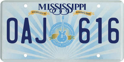 MS license plate OAJ616