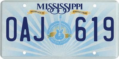 MS license plate OAJ619
