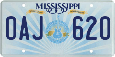 MS license plate OAJ620