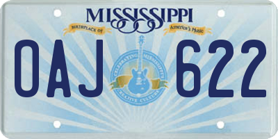 MS license plate OAJ622