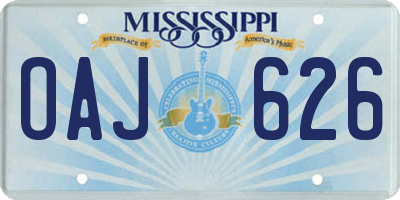 MS license plate OAJ626