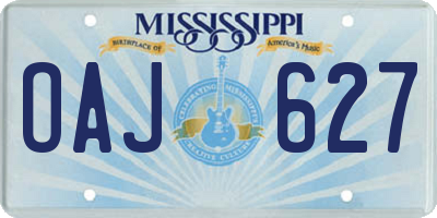 MS license plate OAJ627