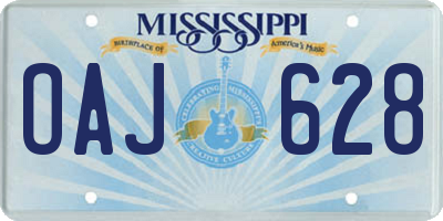 MS license plate OAJ628