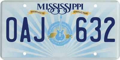 MS license plate OAJ632
