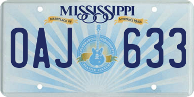 MS license plate OAJ633