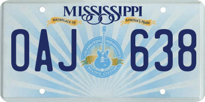 MS license plate OAJ638