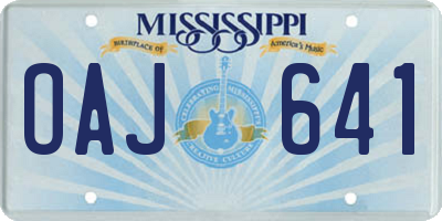 MS license plate OAJ641
