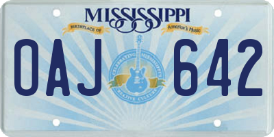 MS license plate OAJ642