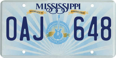 MS license plate OAJ648