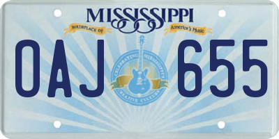 MS license plate OAJ655