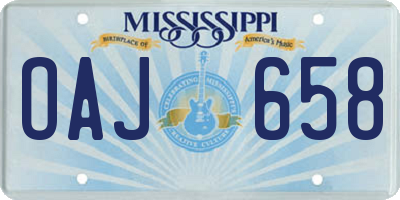 MS license plate OAJ658