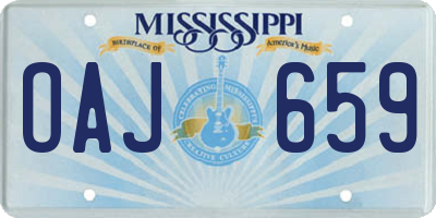MS license plate OAJ659