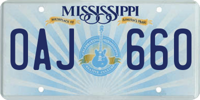 MS license plate OAJ660