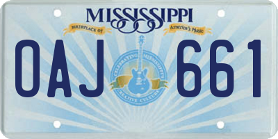 MS license plate OAJ661