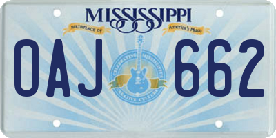 MS license plate OAJ662