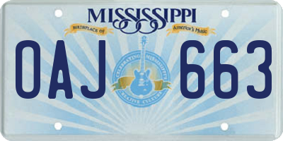 MS license plate OAJ663