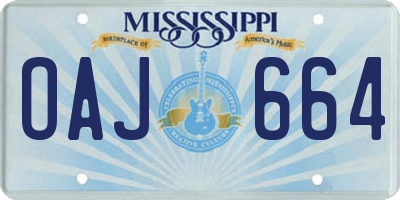 MS license plate OAJ664