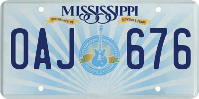 MS license plate OAJ676